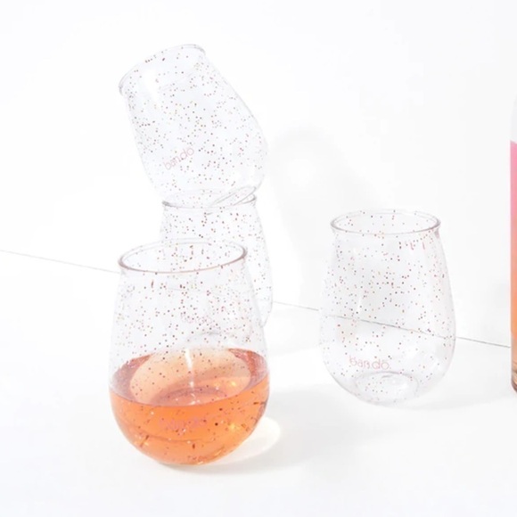 ban.do Other - NWT - STEMLESS ACRYLIC WINE GLASS SET OF 4 - GLITTER INFUSION